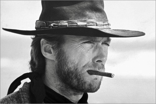 Poster Clint Eastwood i Den gode, den onde, den fule