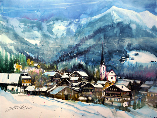 Poster Alpbach in winter, Tyrol