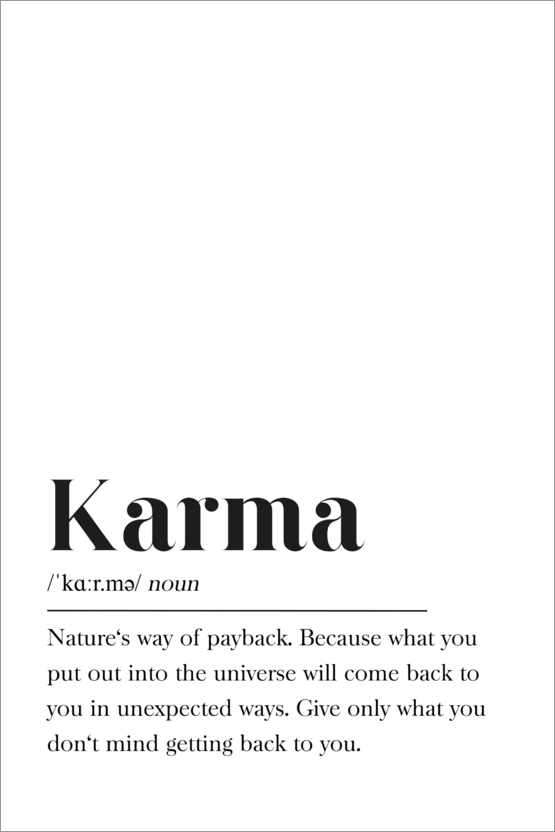 Poster Karma (engelska)