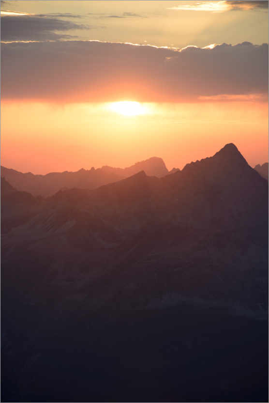 Poster Sunset from Piz Languard, Switzerland