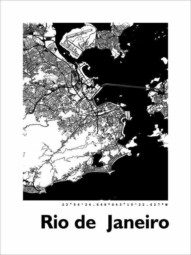 Poster City map of Rio de Janeiro