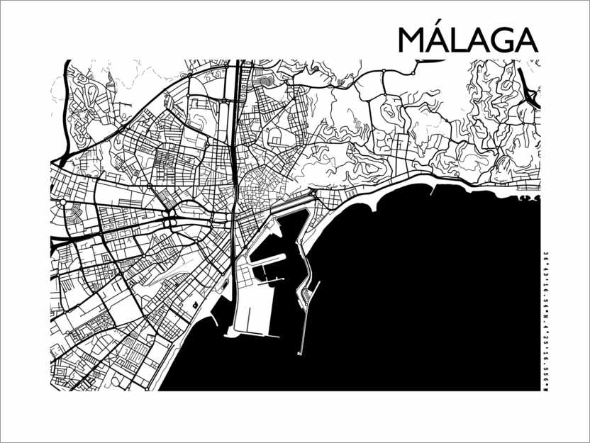 Poster Map of malaga