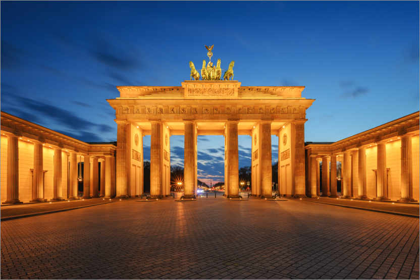 Poster Brandenburg Gate at the blue hour