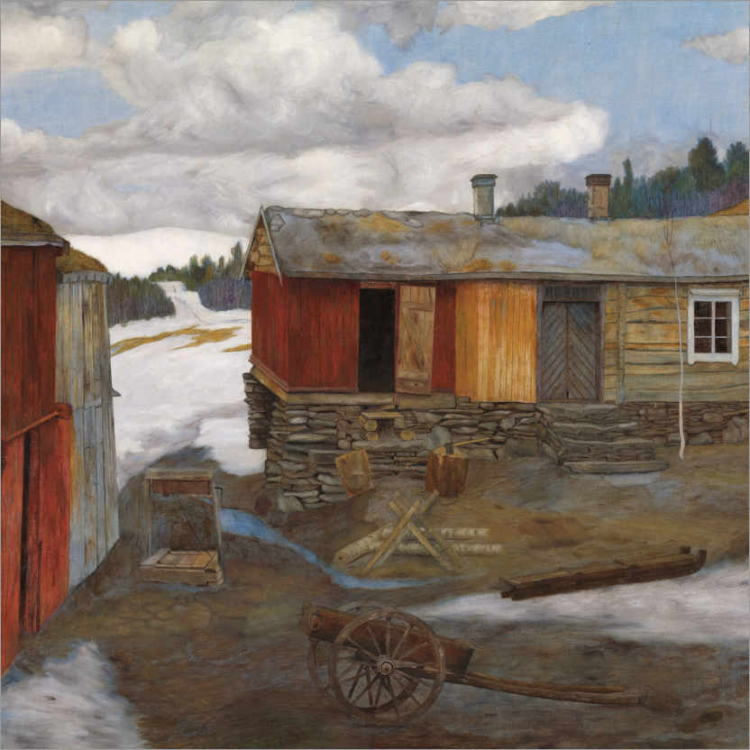 Poster Røros, yard in the snow solution