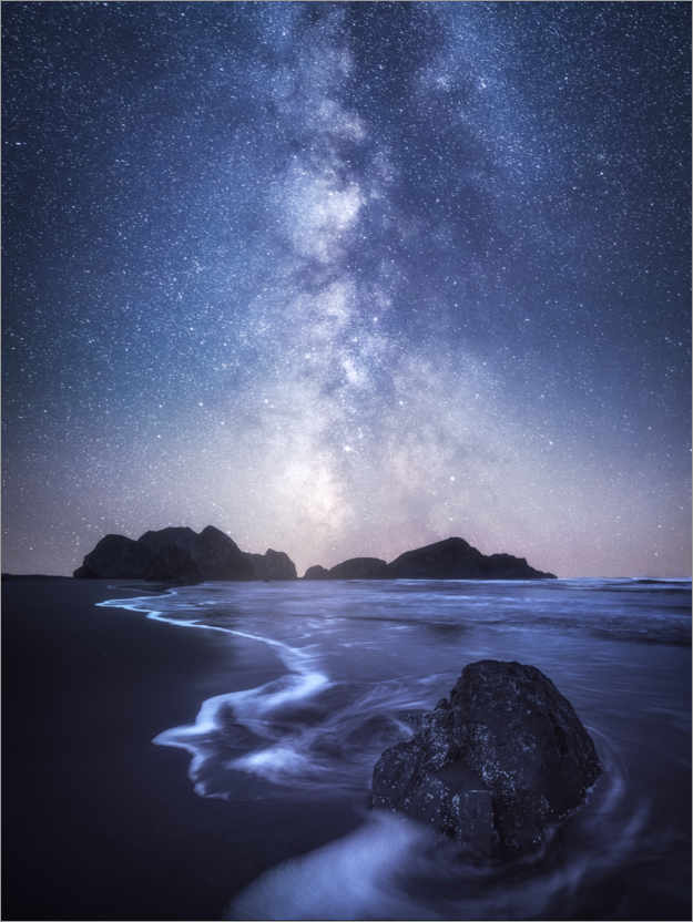 Poster The Milky Way over the beach