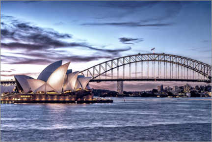 Aluminiumtavla  Opera and bridge, Sydney