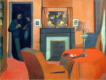 Akrylglastavla  The red room - Félix Édouard Vallotton