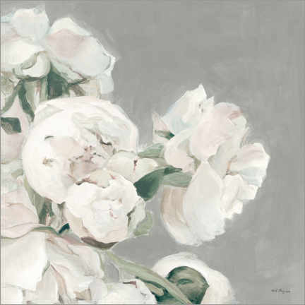 Poster Peonies on gray