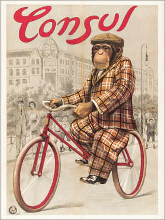 Canvastavla  Monkey on a wheel - Vintage Advertising Collection