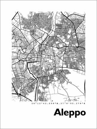 Poster City map of Aleppo