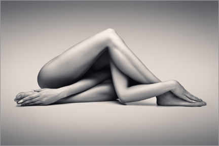 Akrylglastavla  Nude yoga - Johan Swanepoel