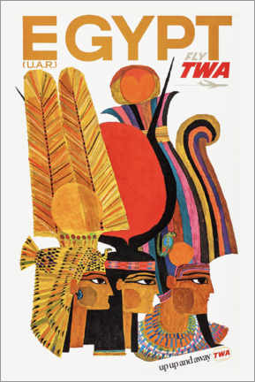 Självhäftande poster  Egypt via TWA - Vintage Travel Collection