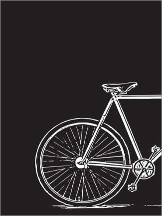 Poster  Men's bike II - apricot and birch