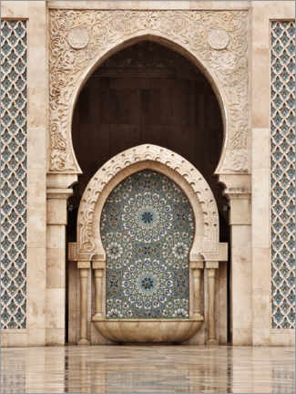Trätavla  Hassan II Mosque, Casablanca, Morocco - Art Couture