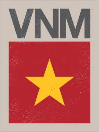 Poster  Vietnam retro flag - Swissty