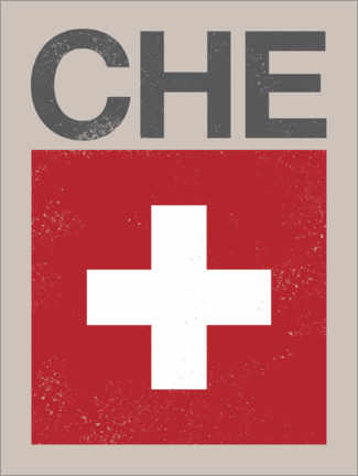 Poster  Switzerland retro flag - Swissty