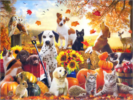 Poster Autumn animals