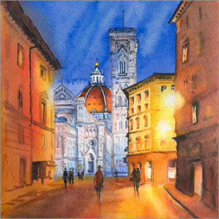 Akrylglastavla  Piazza del Duomo in Florence, Italy