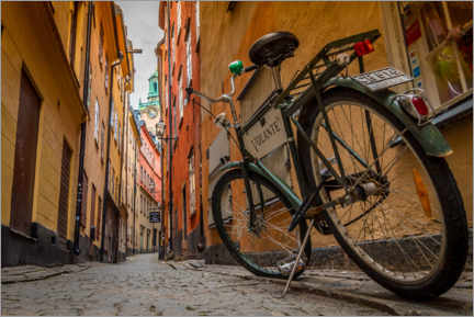 Poster Bicycle in Gamla Stan, Stockholm
