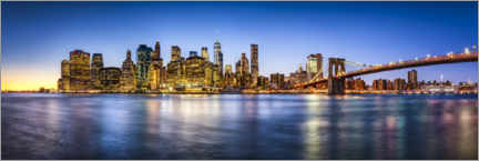 Poster Manhattan Skyline Panorama mit Brooklyn Bridge
