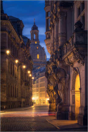 Galleritryck  Florence on the Elbe with Augustusstrasse (Frauenkirche Dresden) - Dirk Wiemer