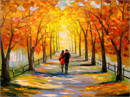 Akrylglastavla  Autumn walk in the Park - Olha Darchuk