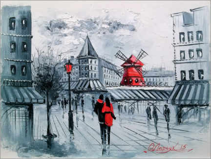 Trätavla  Moulin Rouge, Paris - Olha Darchuk