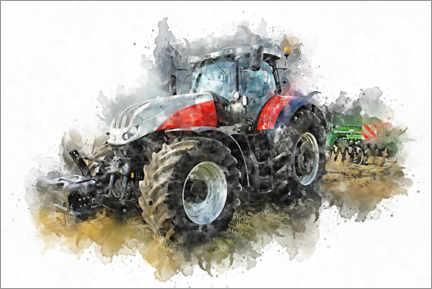 Trätavla  Tractor VI - Peter Roder