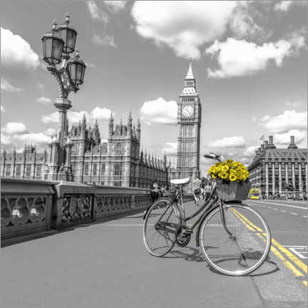 Akrylglastavla  Cycling through London - Assaf Frank
