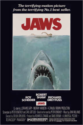 Canvastavla  Jaws - Retro Advertise
