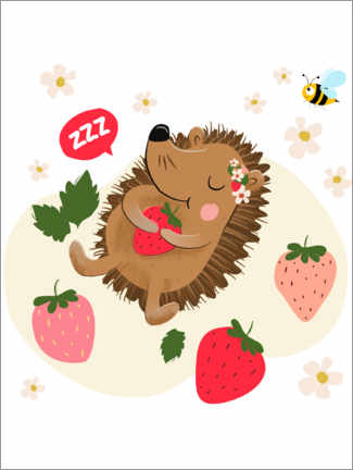 Poster  Strawberry hedgehog - Heyduda