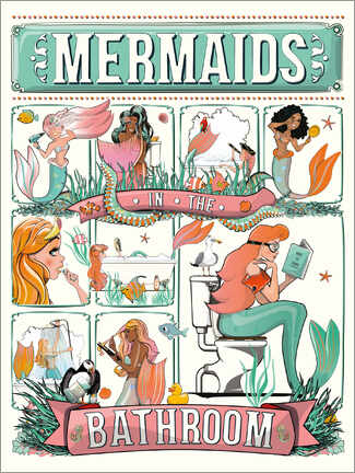 Aluminiumtavla  Mermaids in the Bathroom - Wyatt9