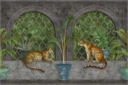 Akrylglastavla  Cheetahs in the jungle palace - Andrea Haase