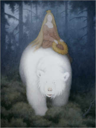 Trätavla  White Bear King Valemon - Theodor Kittelsen