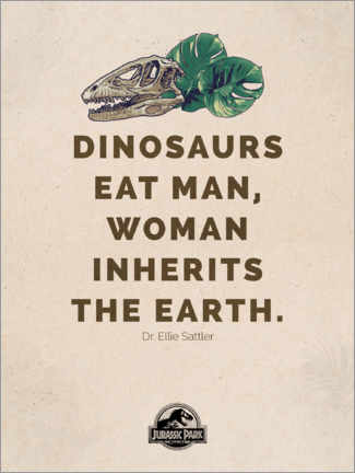 PVC-tavla  Jurassic Park - Dinosaurs eat man