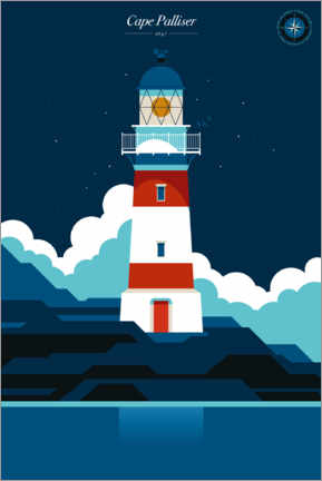 Canvastavla  Cape Palliser lighthouse - Bo Lundberg