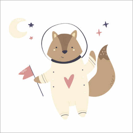 Poster  Little raccoon in space - Kidz Collection