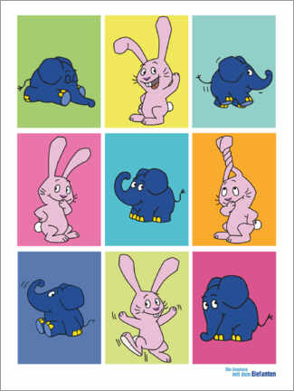 Poster Elephant and Rabbit - motley