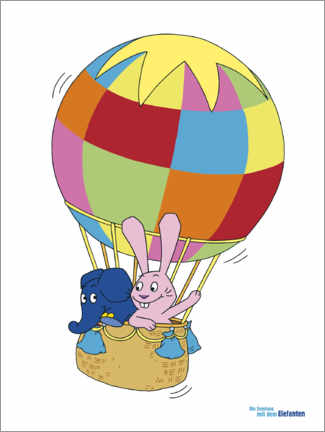 Poster  Elephant and rabbit balloon