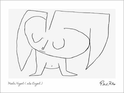 Trätavla  Angel - based on Klee - Paul Klee