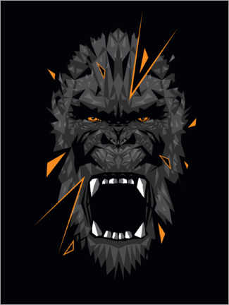 Canvastavla  Kong Angry Face
