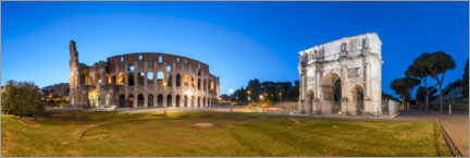 Poster Colosseum and Arch of Constantine in Rome