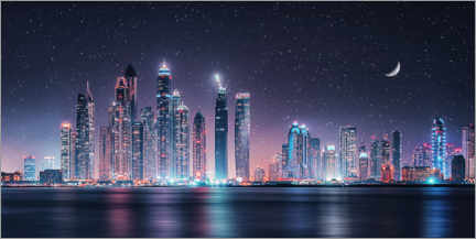 Canvastavla  Night in Dubai - Manjik Pictures