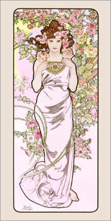 Canvastavla  The Rose - Alfons Mucha