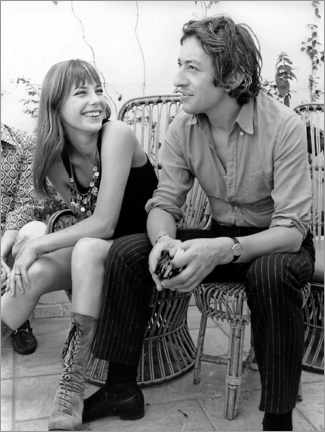 Självhäftande poster  Jane Birkin and Serge Gainsbourg, 1970