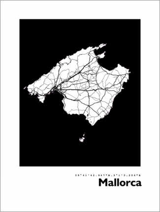 Galleritryck  Map of Mallorca - 44spaces