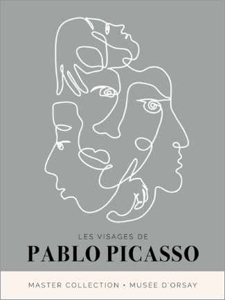 Självhäftande poster  Les Visages De Pablo Picasso