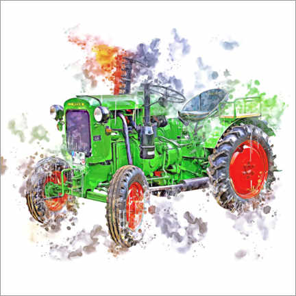 Canvastavla  Vintage Deutz tractor - Peter Roder