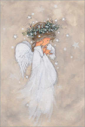 Poster Angel girl with dove