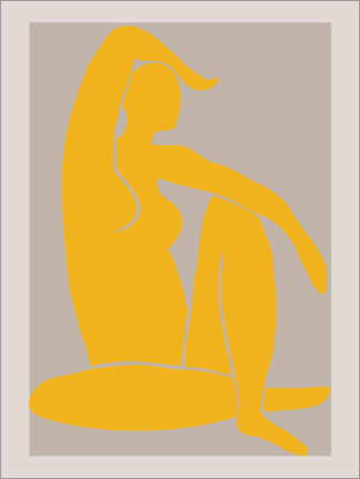 Aluminiumtavla  Yellow figure - Studio II 1x
